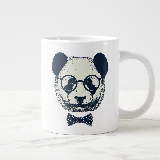 Caneca De Café Grande Bandas de Panda (Direita)