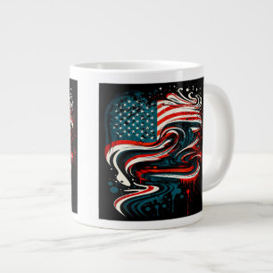 Caneca De Café Grande Bandeira abstrato americana Jumbo Mug