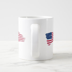 Caneca De Café Grande Bandeira Americana Rasgada