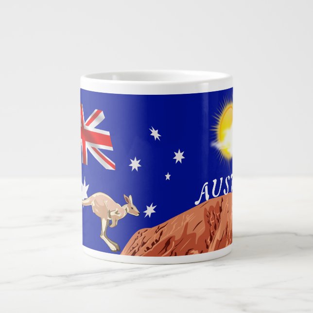 Caneca De Café Grande bandeira australiana (Frente)