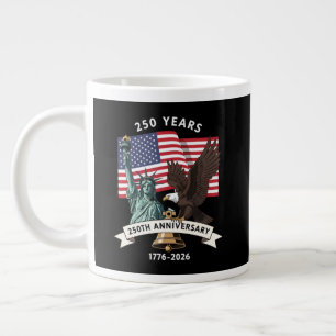 Caneca De Café Grande Bandeira da Águia da Estátua da Liberdade do 250º