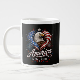 Caneca De Café Grande Bandeira da América Águia 250 Anos 250º Aniversári