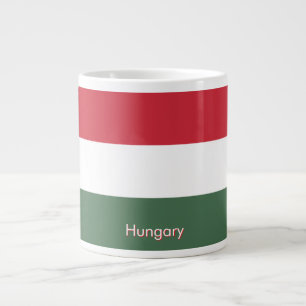 Caneca De Café Grande Bandeira da Hungria personalizada 