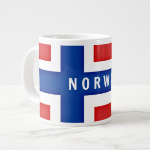 Caneca De Café Grande Bandeira da Noruega