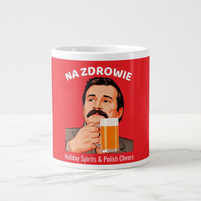 Caneca De Café Grande Bandeira da Polônia (Frente)