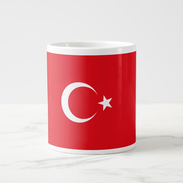 Caneca De Café Grande Bandeira da Turquia (Frente)