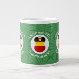 Caneca De Café Grande Bandeira de Natal do Anjo Alemão Personalizada