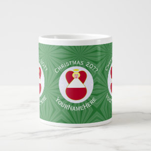 Caneca De Café Grande Bandeira de Natal Personalizada Anjo Austríaco