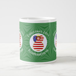 Caneca De Café Grande Bandeira de Natal Personalizada Anjo Cabelo Vermel