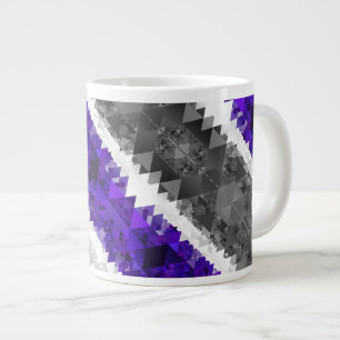 Caneca De Café Grande Bandeira do Orgulho Boho Geométrico Mod Retro Grey