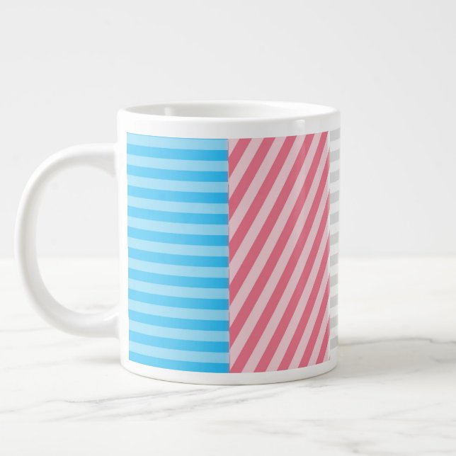 Caneca De Café Grande Bandeira do Orgulho Transgênero Abstrata   (Esquerda)
