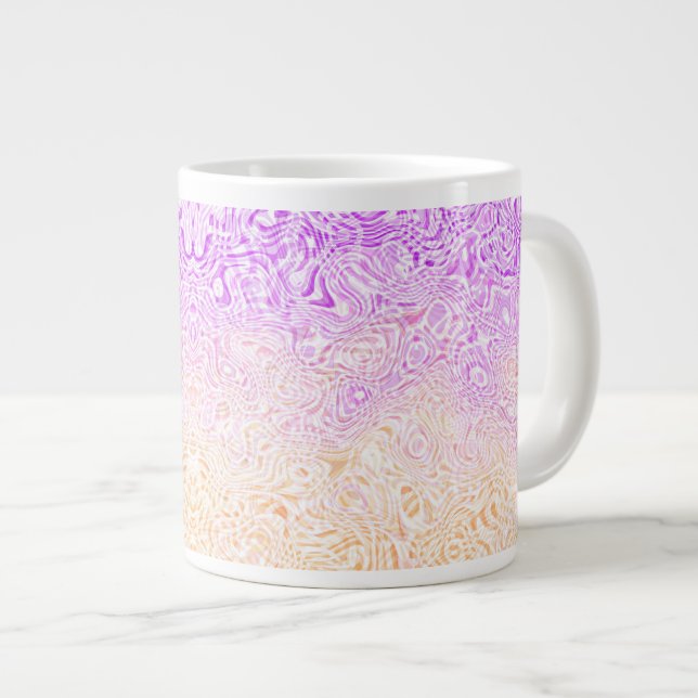 Caneca De Café Grande Bandeira do Orgulho Trixic Abstrata Boho Ondulada  (Frente Esquerda)