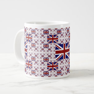 Caneca De Café Grande Bandeira do Reino Unido em Camadas