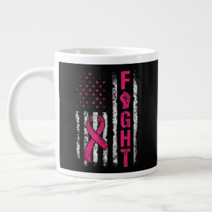 Caneca De Café Grande Bandeira EUA Conscientização Câncer de Mama