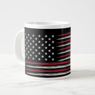 Caneca De Café Grande Bandeira Grunge USA