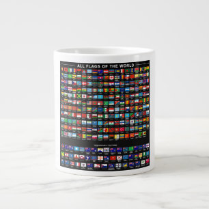Caneca De Café Grande Bandeiras do Mundo – Coleção de 195 Nações