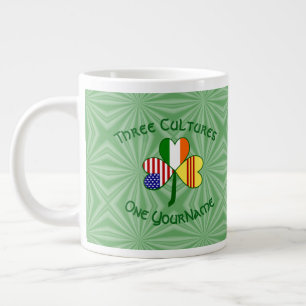 Caneca De Café Grande Bandeiras do Vietnã do Sul Irlandês EUA Trevo Pess