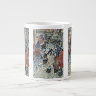 Caneca De Café Grande Bandeiras na Rua 57 por Frederick Childe Hassam