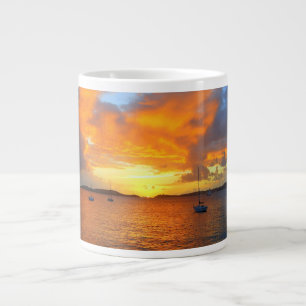 Caneca De Café Grande Barcos à vela em Ouro Sunset Mug