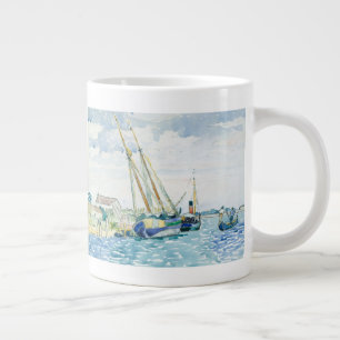 Caneca De Café Grande Barcos de Cena Marinha perto de Veneza