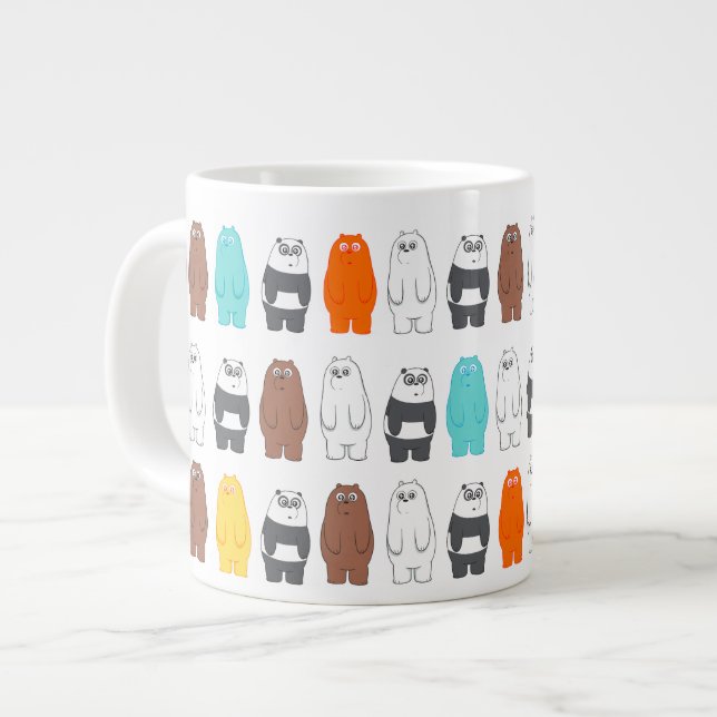 Caneca De Café Grande Bare Bears Colorful Bear Patterno (Frente Esquerda)
