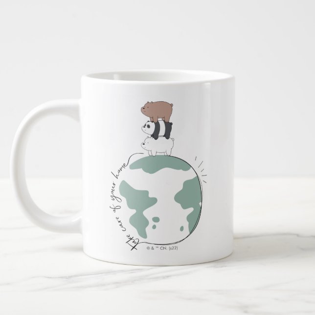 Caneca De Café Grande Bare Bears - Cuide da sua casa (Esquerda)