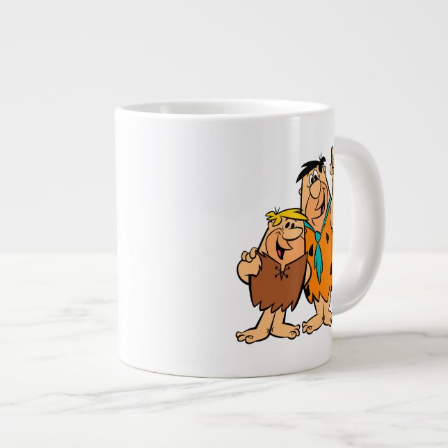 Caneca De Café Grande Barney Rubble and Fred Flintstone (Frente Esquerda)