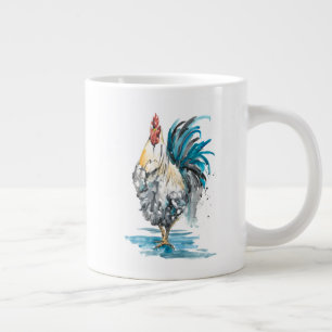 Caneca De Café Grande Barra do Rooster - Retrato de Aquarela