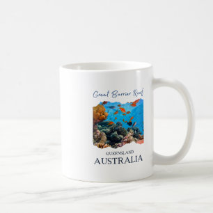 Caneca De Café Grande Barreira de Coral Queensland Austrália Souv
