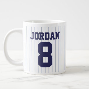 Caneca De Café Grande Baseball Jersey com nome e número personalizados