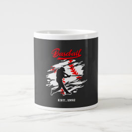 Caneca De Café Grande Baseball Silhouette Graphic Design – EST. 1992