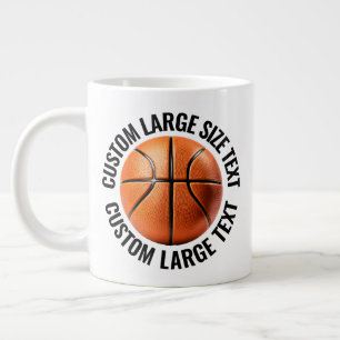 Caneca De Café Grande Basquete Personalizado com Texto de Tamanho Grande