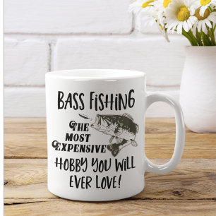 Caneca De Café Grande Bass Fisheries Cote Engraçado Angler Hobby Esporte