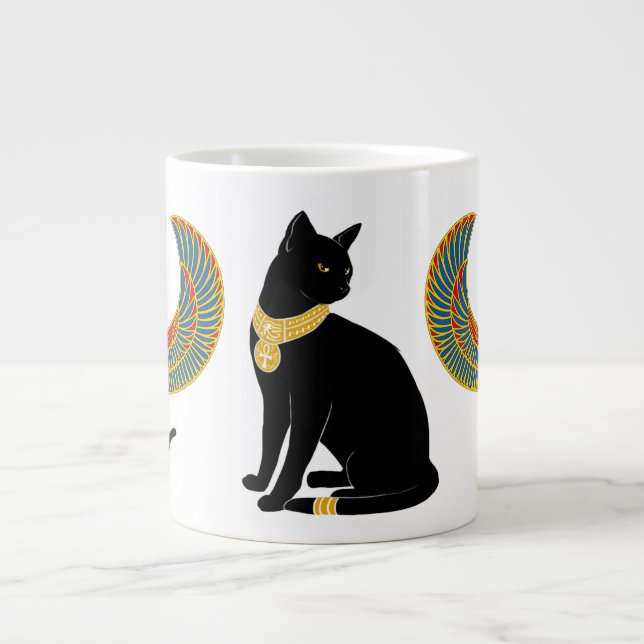 Caneca De Café Grande Basteta: Gato Asas de Isis! (Frente)