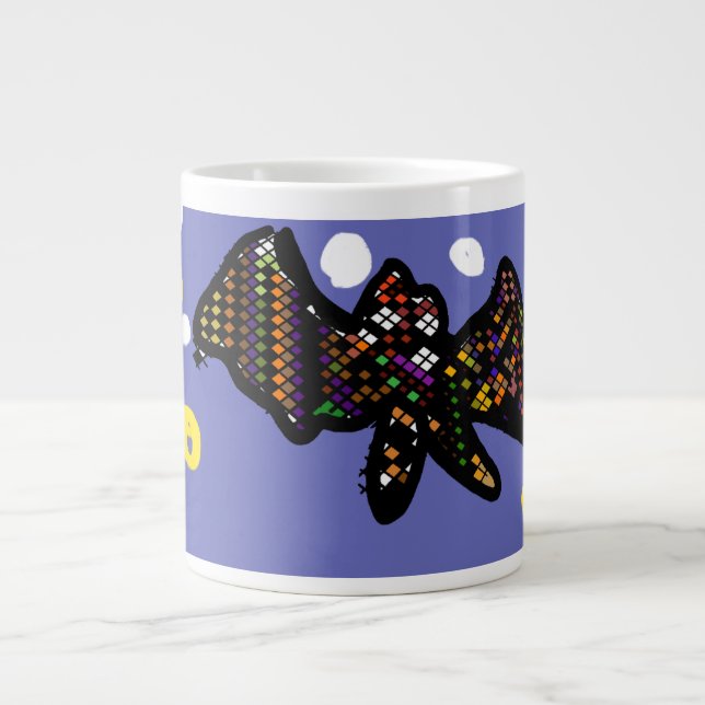 Caneca De Café Grande Bat patch Halloween (Frente)