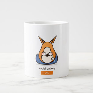 Caneca De Café Grande Bateria Social 2 Por Cento Introdução Engraçada Ra