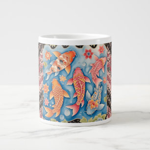 Caneca De Café Grande Batik Koi Fish Love, Specialty Mug