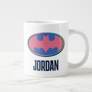 Caneca De Café Grande Batman   Logotipo de Bolinhas rosa