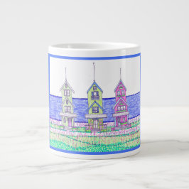 Caneca De Café Grande Beach Cottage Trio Jumbo Mug