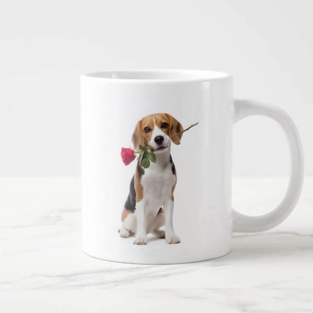 Caneca De Café Grande Beagle Love (Direita)