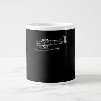 Caneca De Café Grande Beaver No Avião Do Mar Flutuante Piot Engraçado Pr