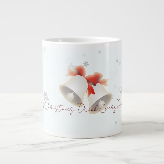 Caneca De Café Grande Beba cada gota de Natal (Frente)