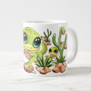 Caneca De Café Grande Bebê Geckos Personagens de desenho animados