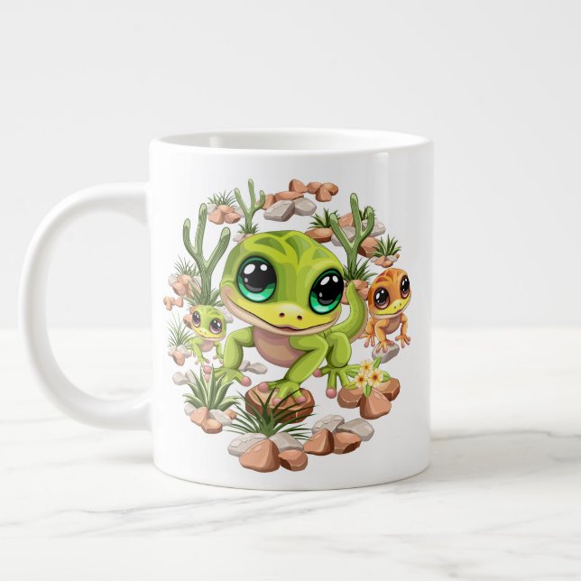 Caneca De Café Grande Bebê Geckos Personagens de desenho animados (Esquerda)