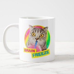 Caneca De Café Grande Bebendo de Gato