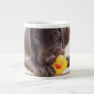 Caneca De Café Grande Bebês Mais Pobres   Chocolate Labrador Puppy