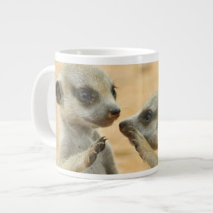 Caneca De Café Grande Bebês Mais Pobres Dois Jovens Meerkats