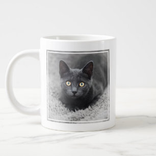 Caneca De Café Grande Bebês Mais Pobres Gato Cinza