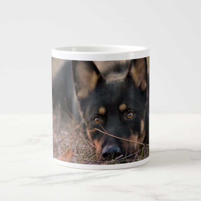 Caneca De Café Grande Bebês Mais Pobres | GERMAN SHEPHERD (Frente)