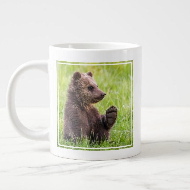 Caneca De Café Grande Bebês Mais Pobres | Onda De Cubo De Urso Castanho (Esquerda)